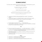 Roommate Agreement Template - Create a Promise with Your Roommates and Landlord example document template