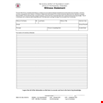 Witness Statement Form - Gather Clear and Concise Testimony example document template