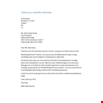 Post Interview Thank You Email: Marketing, Interview, Advertising & More example document template 