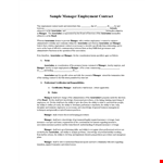 Employment Contract Template | Manager Contract shall Association Board example document template 
