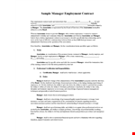 Employment Contract Template | Manager Contract shall Association Board example document template
