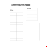 Class Room Agenda Template example document template