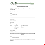 Notice Of Separation Form Download example document template