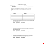 Evaluate Faculty Candidates | Please Circle Strongly Appropriate | Evaluation Form example document template