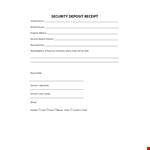 Security Deposit Receipt Template example document template