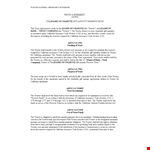 Trust Agreement - Trustee, Trustor & More example document template