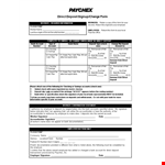 Direct Deposit Change Form Template example document template