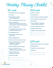 Wedding Planning Checklist