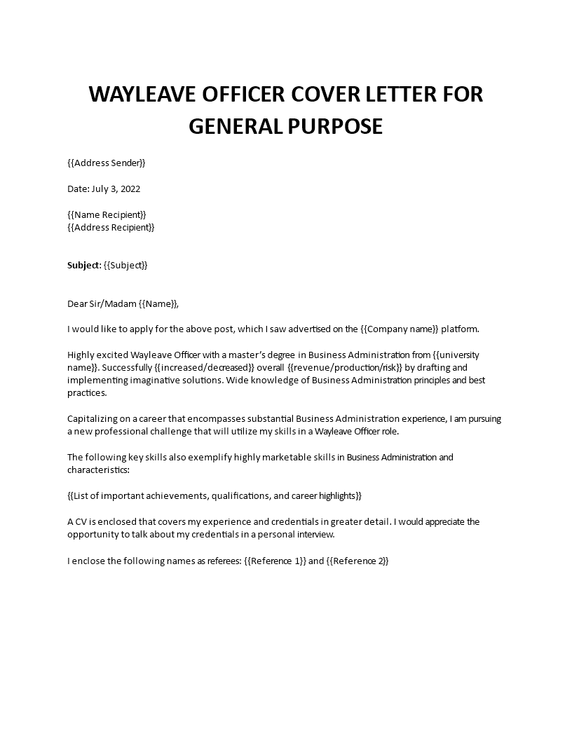 wayleave officer cover letter Main Image wayleave officer cover letter