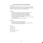 Accounting System Analyst Job Description example document template