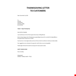 Thanksgiving Letter example document template 