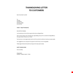Thanksgiving Letter example document template