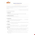 Individual Loan Agreement Form example document template