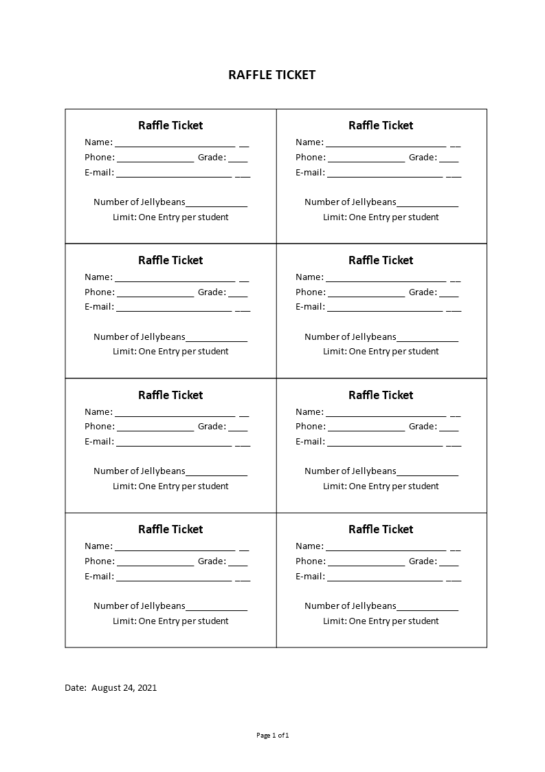 raffle ticket template