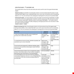 Individual Student Action Plan Template example document template