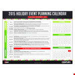 Holiday Calendar Example example document template