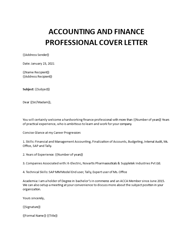 cover letter for finance analyst