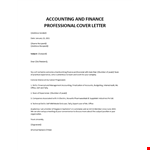 Financial Analyst Cover letter example document template