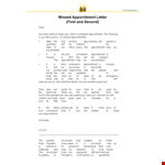 Reschedule Missed Appointment Letter Template - Professional, Effective & Easy to Use example document template