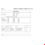 Film Call Sheet example document template