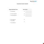 Weekly Household Chore Checklist Template - Simplify Your Cleaning and Household Chores example document template