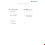 Weekly Household Chore Checklist Template - Simplify Your Cleaning and Household Chores example document template 