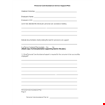 Personal Care Support Plan Template - Personal Assistance & Care Planning example document template