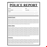 Create a Professional Police Report Easily | Template for Officers example document template
