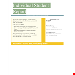 Individual Student Scores - Promoting Proficient Achievement in Formal Education example document template