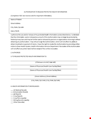 Authorize Medical Release Form Protect Your Health Information Authorize Medical Release Form Protect Your Health Information