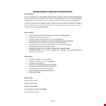 Senior Product Manager Job Description example document template