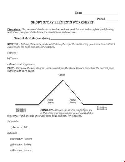 Plot Diagram Template - Character, Quote, Evidence, Theme | Identified