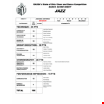 Dance Score Sheet Template example document template
