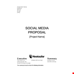 Social Media Proposal Template Download example document template