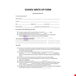 School Write Up Form example document template