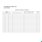 Drivers Daily Log Template for School Driving Instructors example document template