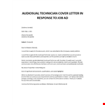 Sound Technician cover letter example document template