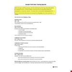 Example Sales Agenda | Boost Sales with Engaging Salespeople example document template