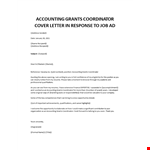 Budget Coordinator cover letter example document template