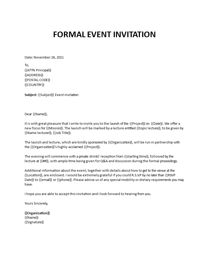 event invitation template template