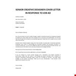 Creative Designer cover letter example document template