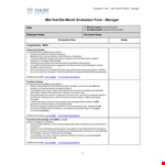 Six Month Employee Evaluation Form example document template