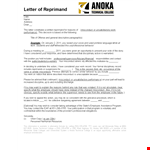 Dealing with Employee Misconduct: Actionable Letter of Reprimand example document template