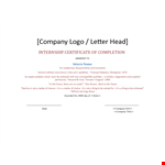 Internship Certificate Letter Template example document template