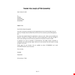 Thank you sales letter example document template