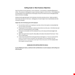 Effective Goal Setting Template for Employees | Boost Productivity & Performance example document template