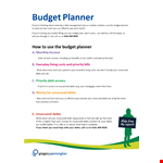 Free Management Budget Planner: Organize Your Finances, Track Expenses, and Repay Debts example document template 