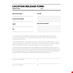 Location Release Form for Company Owners and Pictures on Premises example document template