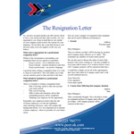 Formal resignation Letter Template example document template