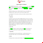 Employment Contract - Essential Agreement Between Employee and Employer example document template